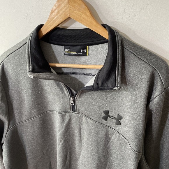 Under Armour Loose Coldgear Dark Gray Mens 1/4 Zip Pull Over Sweater Siz… - Picture 4 of 9